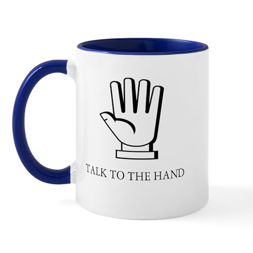 White/Navy Inside - Talk To The Hand Mug