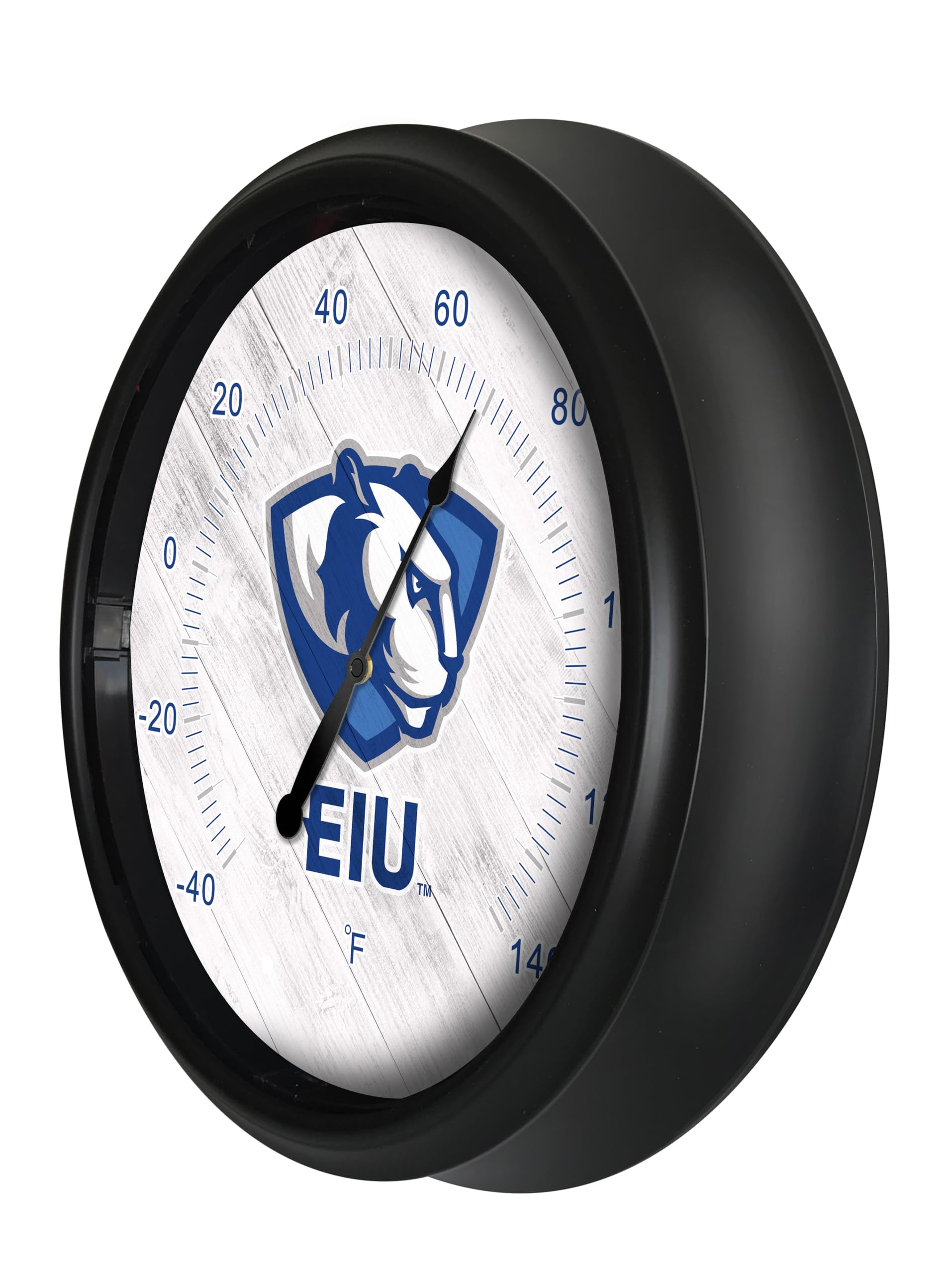 Eastern Illinois University Digital LED Thermometer - Indoor/Outdoor Temperature Humidity Monitor with Backlight for Home, Office, Garden, Greenhouse, and Weather Station Use