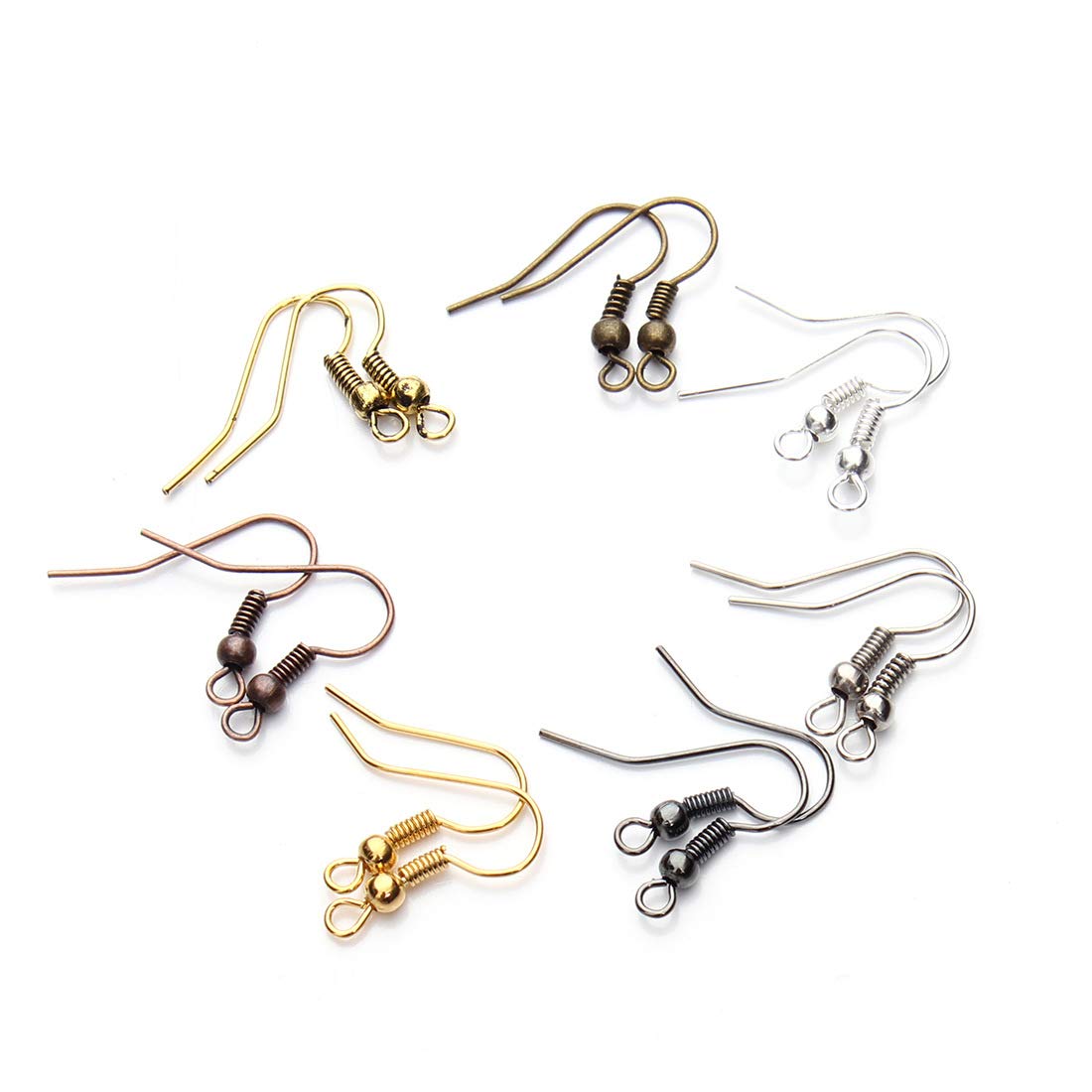 200PCS Red Copper Earring Hooks - Large Loop Fish Hook French Wire for DIY Jewelry Making - Perfect for Earrings & Crafts