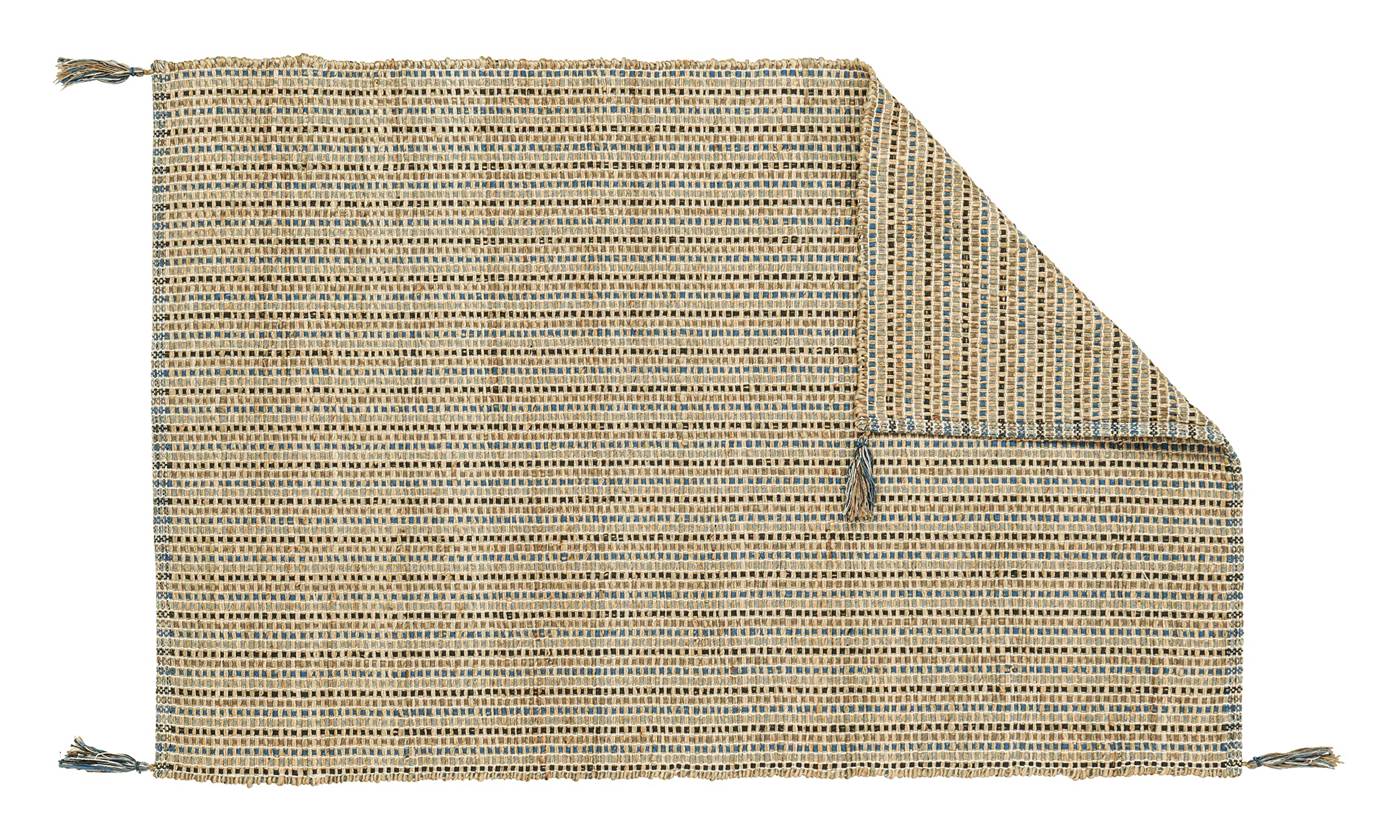 Handmade Manila Hemp & Cotton Natural Fiber Rug – Easy Maintenance, 8' x 10' Ocean Blue – Perfect for Living Room, Bedroom & Family Room Floors | Eco-Friendly Home Decor for Coastal & Boho Style Interiors