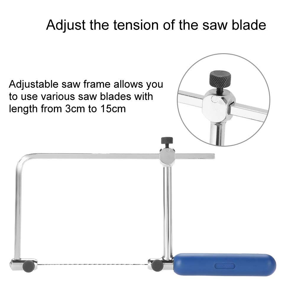 Adjustable U-Shaped Jewelry Saw Frame with 6 Spiral Saw Blades - Precision Cutting Tool for Jewelry Making, Metal Crafting & DIY Projects | Perfect for Goldsmiths, Hobbyists & Professional Jewelers