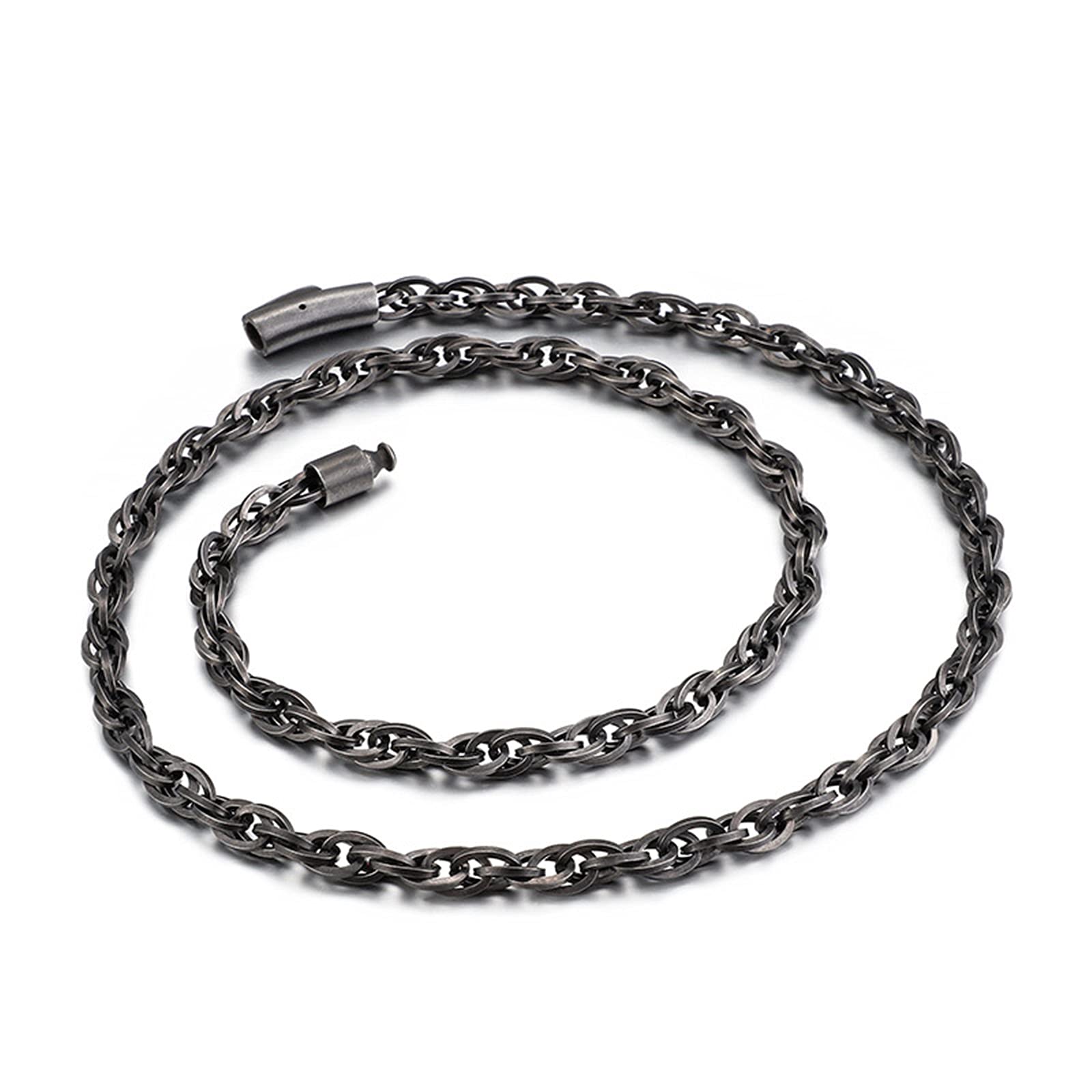Beydodo 6mm Stainless Steel Wheat Chain Necklace for Men - 26 Inch Durable Pendant Necklace for Everyday Wear, Gifts & Special Occasions