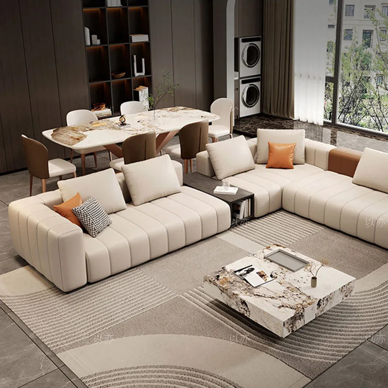 Luxury Modular Sectional Leather Sofa – Premium Comfort, Timeless Design & Durable Quality for Living Room, Home Theater & Office Lounge