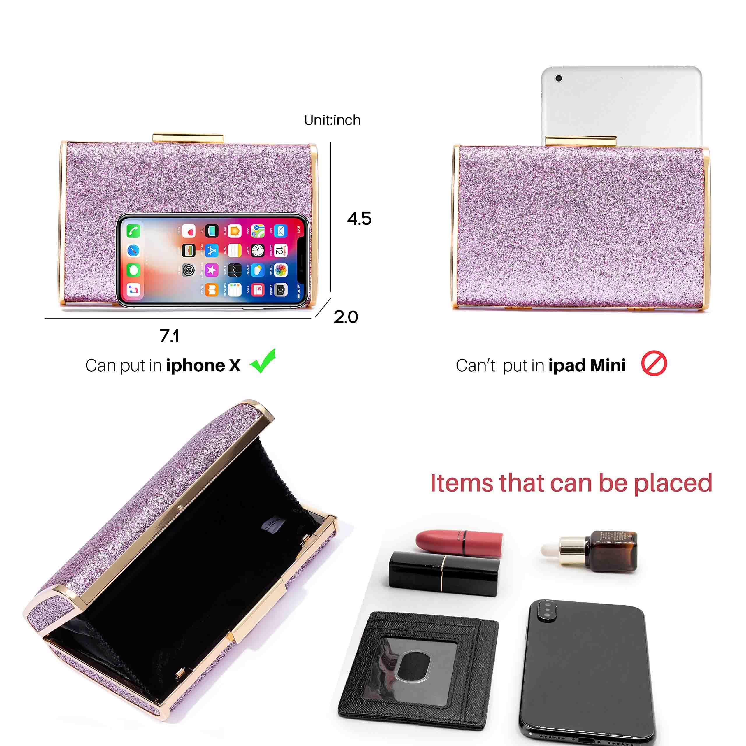 Yokawe Women's Evening Clutch Bag - Sparkly Sequin Purse for Bride, Wedding, Prom & Party - Elegant Handbag for Special Occasions & Night Out Events