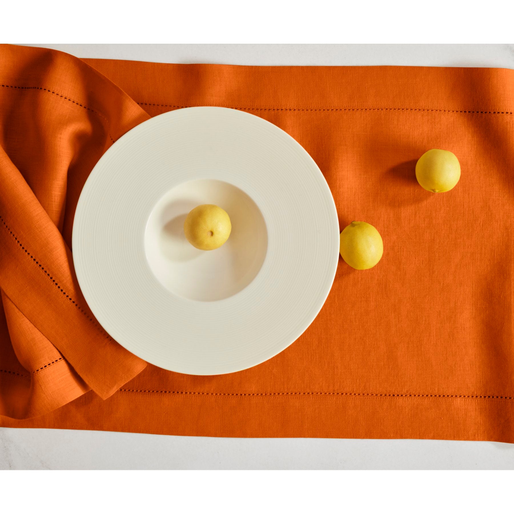 Sonoma Hemstitch Table Runner - Elegant Linen Table Decor for Dining & Special Occasions | Perfect for Weddings, Holidays & Home Decor
