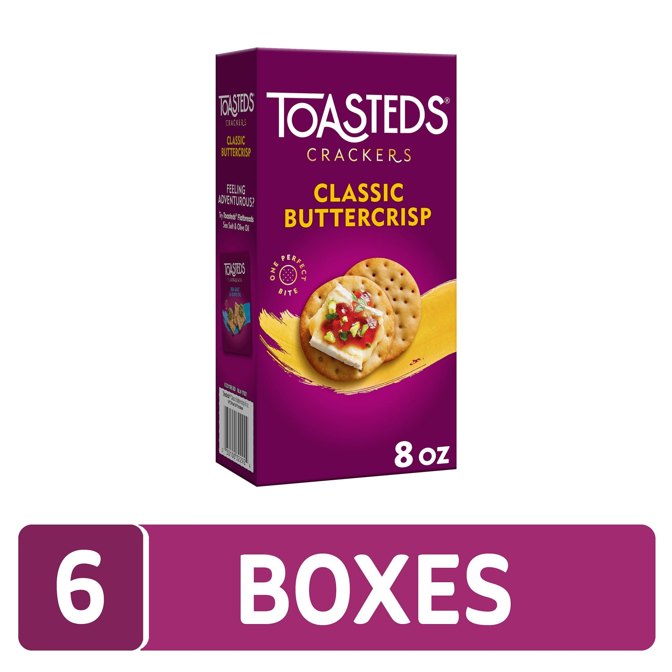 Toasted Crackers - Classic Buttercrisp Snacks (6 Pack) | Perfect for Parties, Lunch Boxes & On-the-Go Snacking | Delicious Party Food & Office Treats