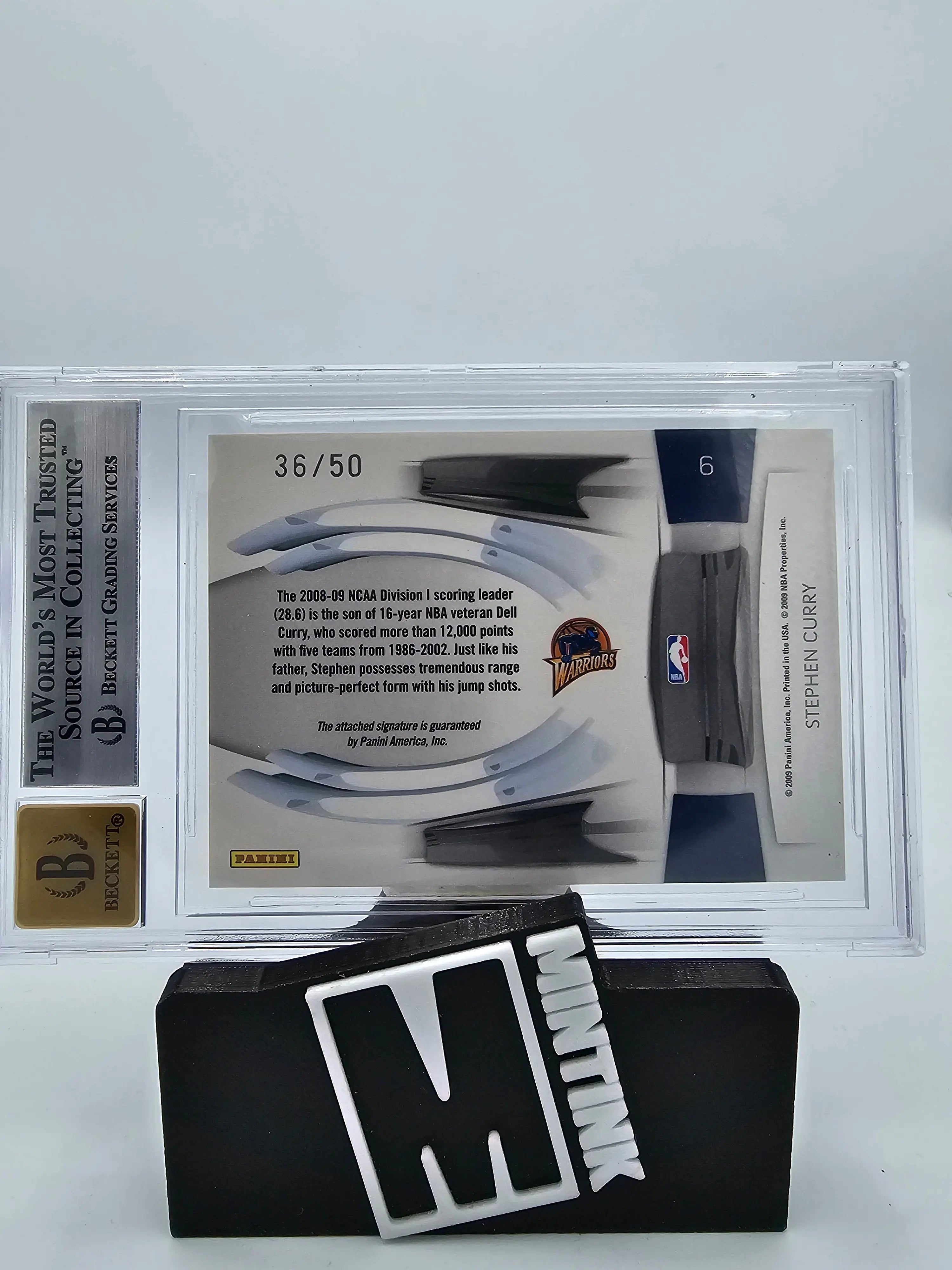 2009-10 Prestige Prestigious Picks Signatures Black Stephen Curry BGS 8.5 #36/50 - Rare Basketball Trading Card for Collectors & Investors