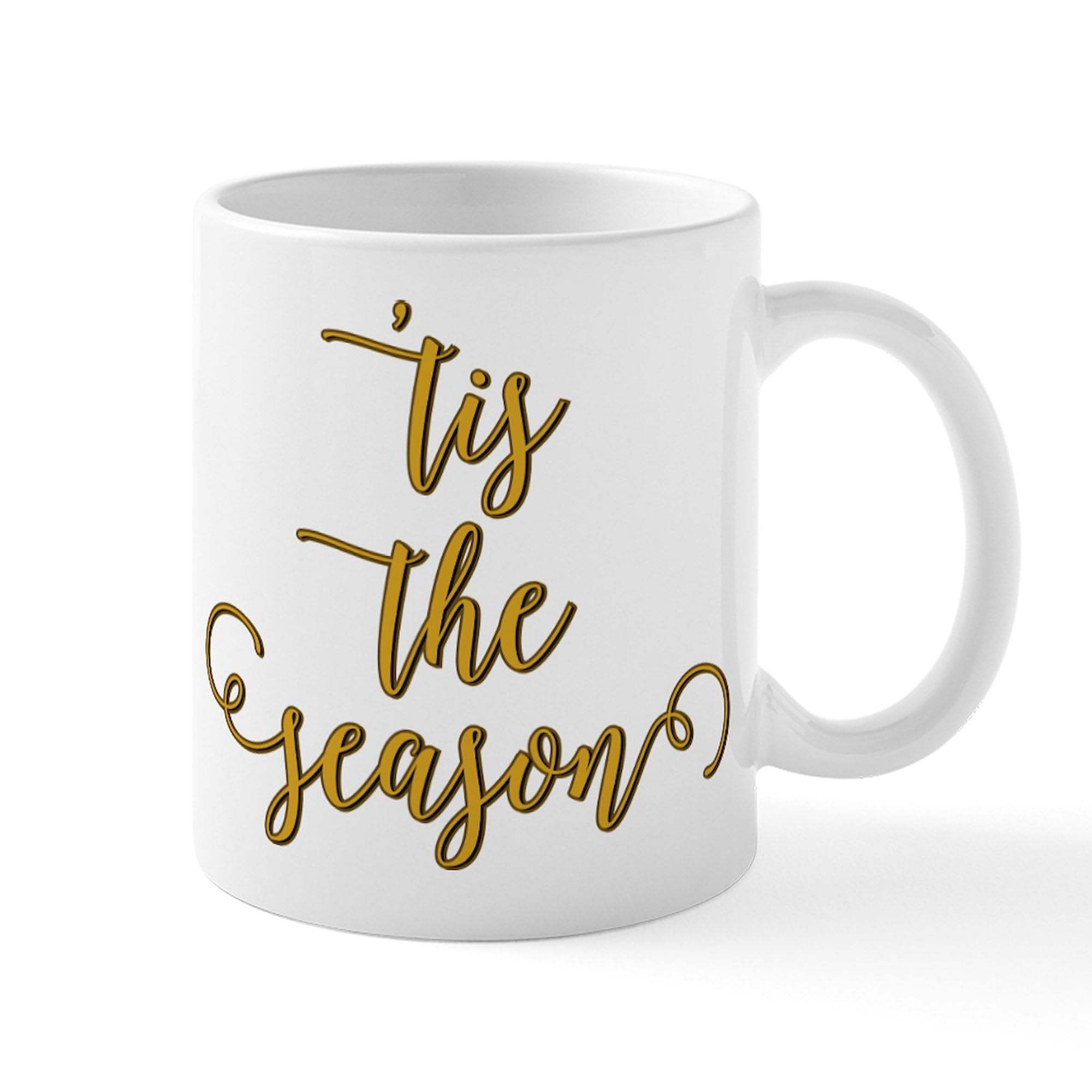 Tis The Season 11 oz Ceramic Coffee Mug (325ml) - Holiday Themed Christmas Gift for Coffee & Tea Lovers - Perfect for Office, Home & Holiday Parties