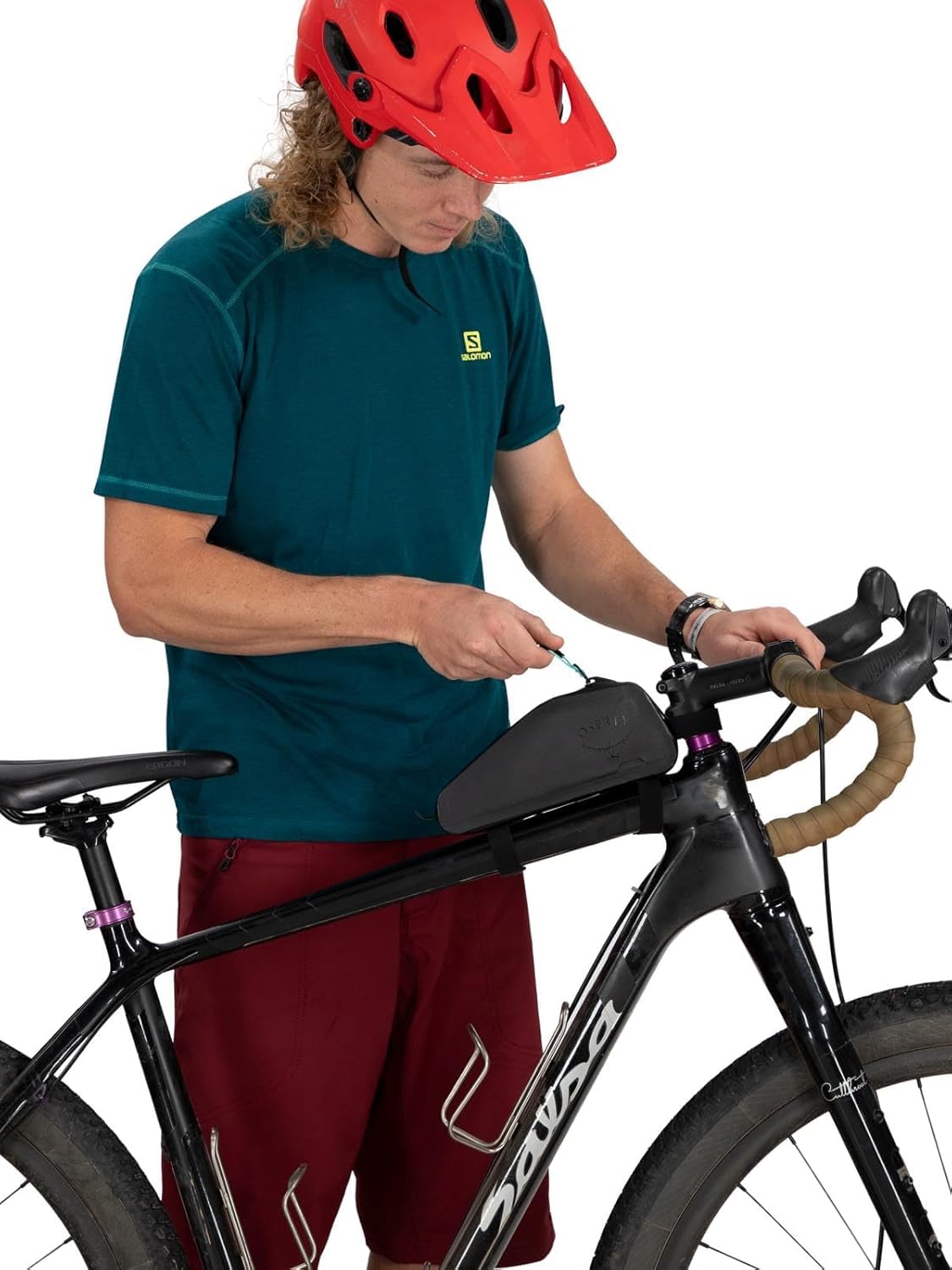 Osprey Escapist On-Bike Top Tube Bag - Waterproof Cycling Storage for Phone, Keys & Essentials | Perfect for Mountain Biking, Commuting & Road Cycling (Black)