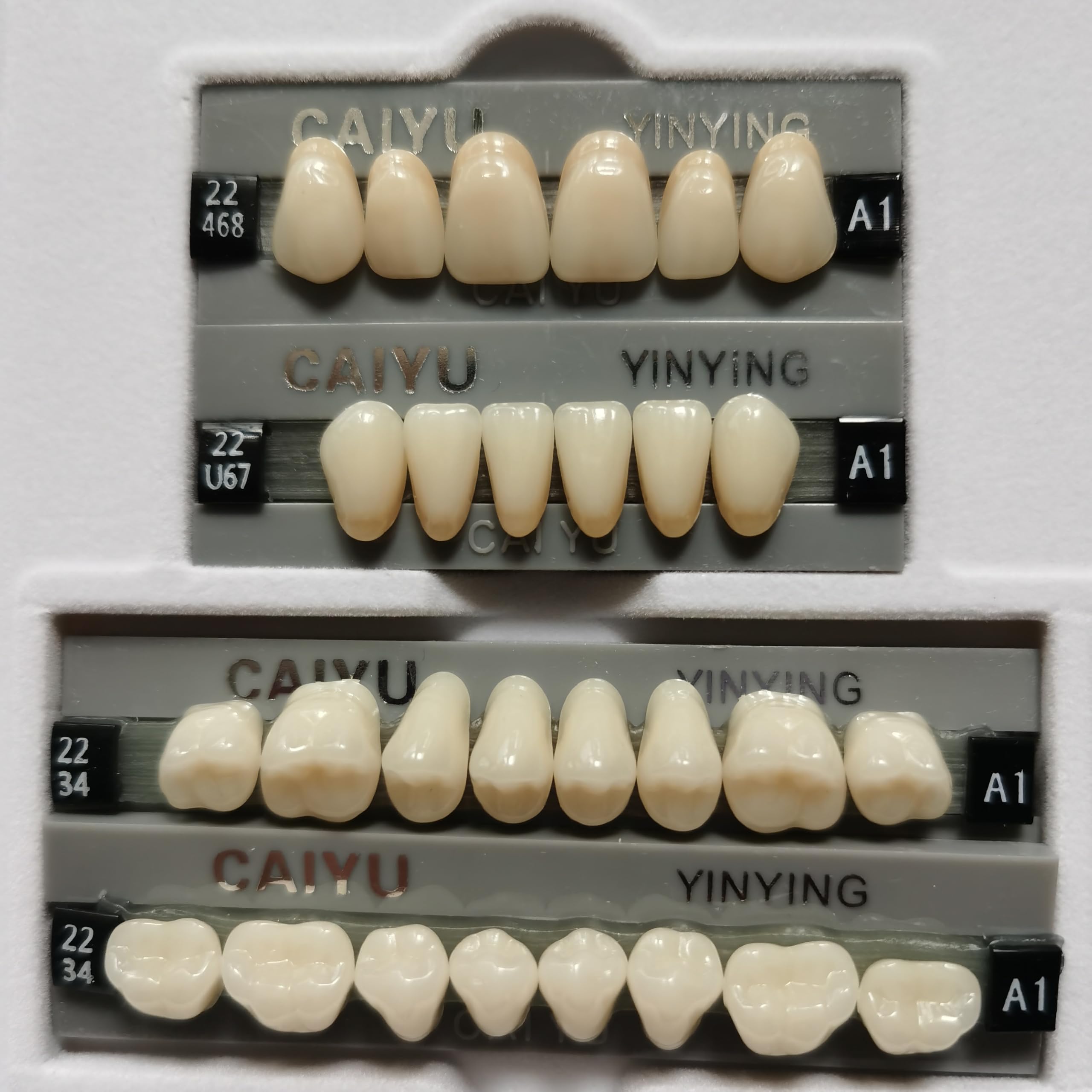 SDent® 2 Boxes Super Strong 3-Layer Acrylic False Teeth - A1 Shade, 56PCS (28 Teeth per Box) for Dentures & Dental Lab Use - Perfect for Denture Repair, Cosmetic Dentistry & Dental Practice