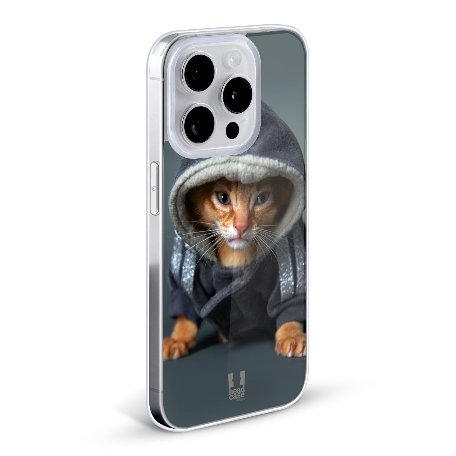 Funny Abyssinian Kitten in Hoodie Soft Gel Phone Case - Compatible with Apple iPhone 12 Pro Max - Cute Animal Design Protective Cover for Everyday Use & Gift Giving