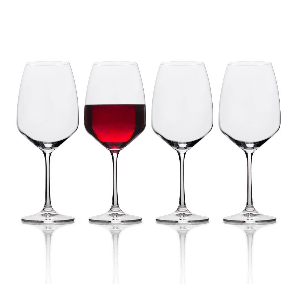 Premium Set of 4 Crystal Red Wine Glasses - Elegant Stemware for Cabernet, Merlot & Pinot Noir - Perfect for Dinner Parties, Romantic Dates & Wine Tasting Events