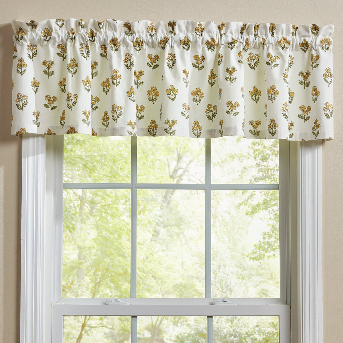 Golden Acres 60 x 14 Inch Window Valance - Elegant Home Decor for Living Room, Bedroom & Kitchen