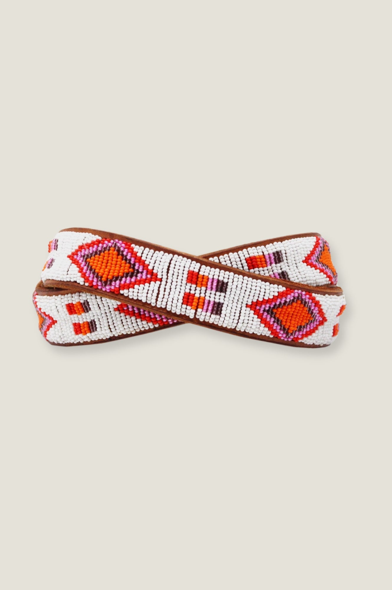 Premium Genuine Leather Belt with Diamond & Square Buckle - White & Pink for Women - Perfect for Casual, Office & Special Occasions