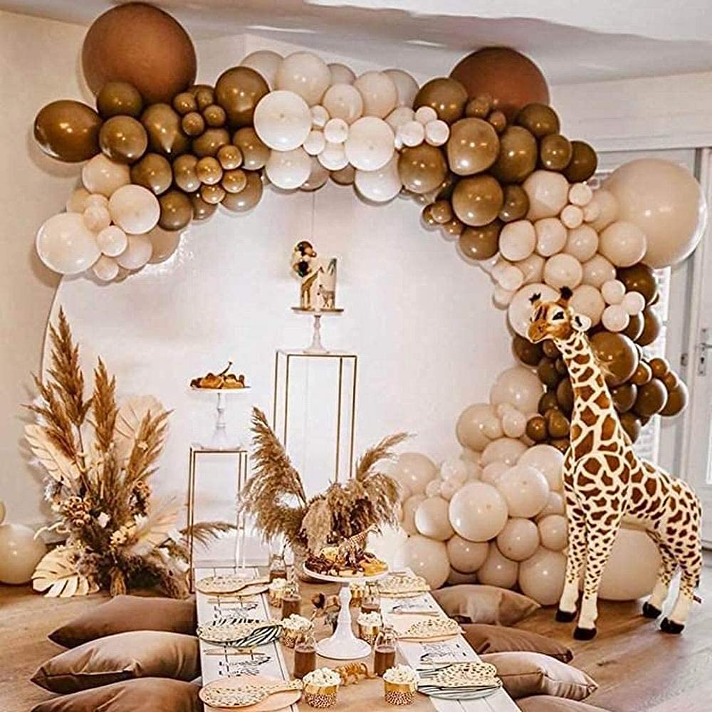 100 Pack Coffee Brown 12 Inch Latex Balloons - Durable Thick Party Balloons for Sports Events, Brown Bear Birthday Decorations, Baby Showers & Wedding Decorations