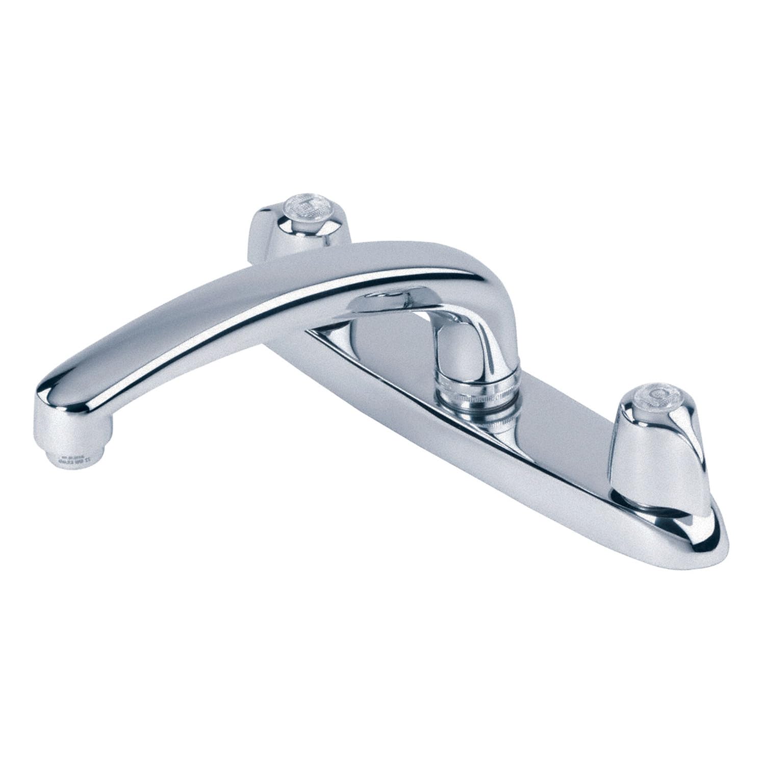 Gerber Classics Two-Handle Commercial Kitchen Faucet with Metal Handles & Acrylic Hot/Cold Buttons - Chrome G0042116 for Restaurant & Home Kitchen Sink Installation
