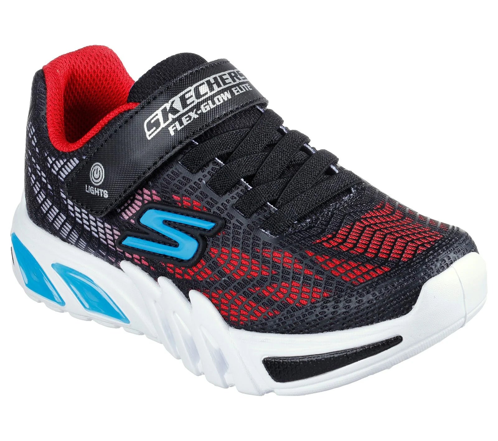 Skechers Flex Glow Vorlo Kids Sneakers - Black & Red Light-Up Shoes for Boys & Girls - Perfect for Running, Playground & School Activities