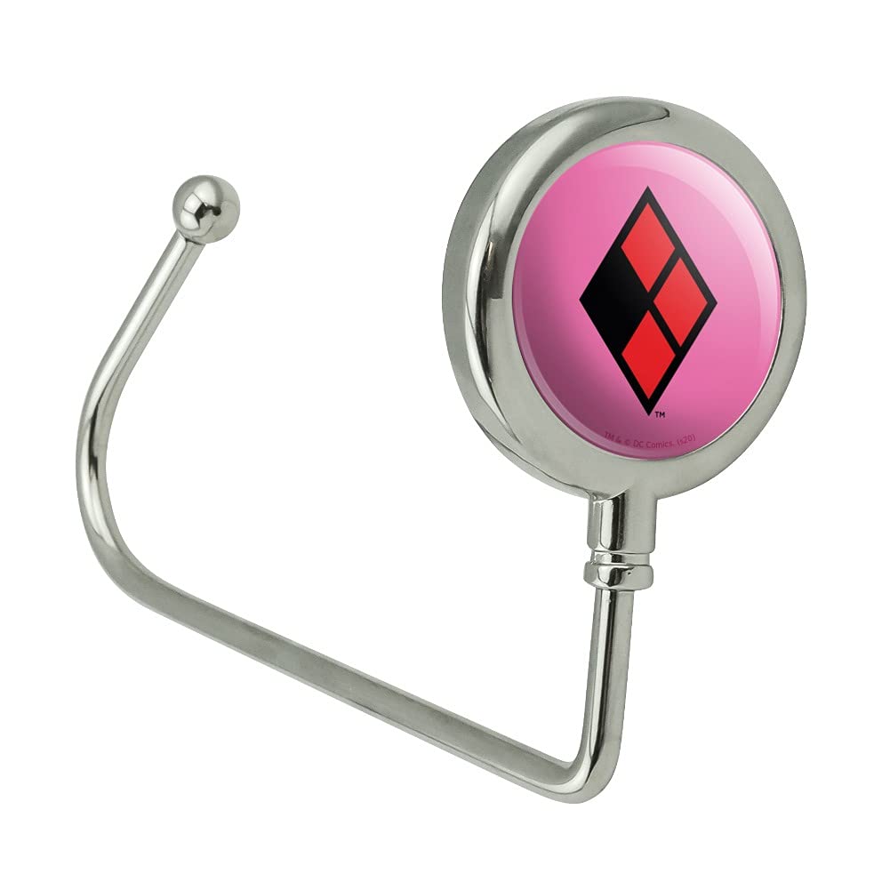 Harley Quinn Diamond Logo Purse Hanger - Stylish Handbag Hook for Women | Perfect for Purses, Totes, and Backpacks at Restaurants, Cars, and Home Use