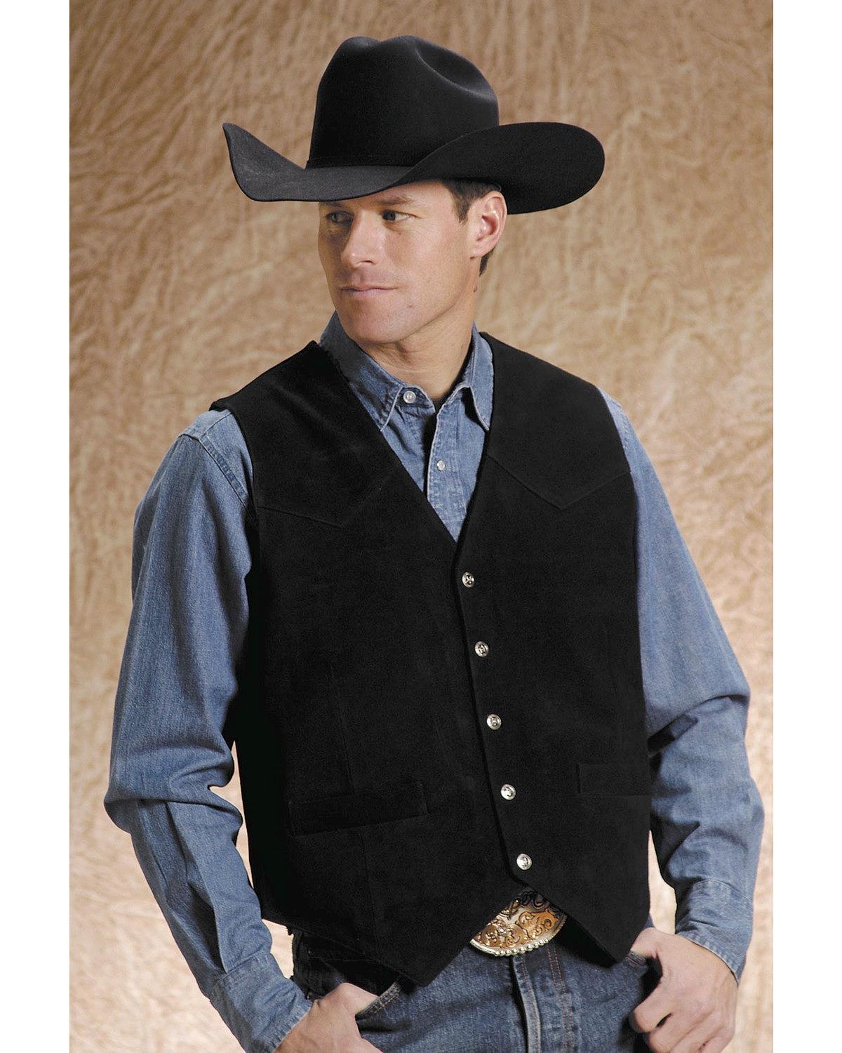 Roper Men's Suede Vest Big and Tall - Western Style Leather Vest for Cowboy, Rodeo & Outdoor Wear - Comfortable & Durable for Casual & Work Fashion