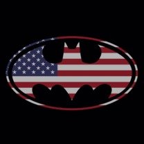 Batman Logo American Flag Graphic T-Shirt for Men - Medium Size - Casual Wear & Superhero Fan Gift