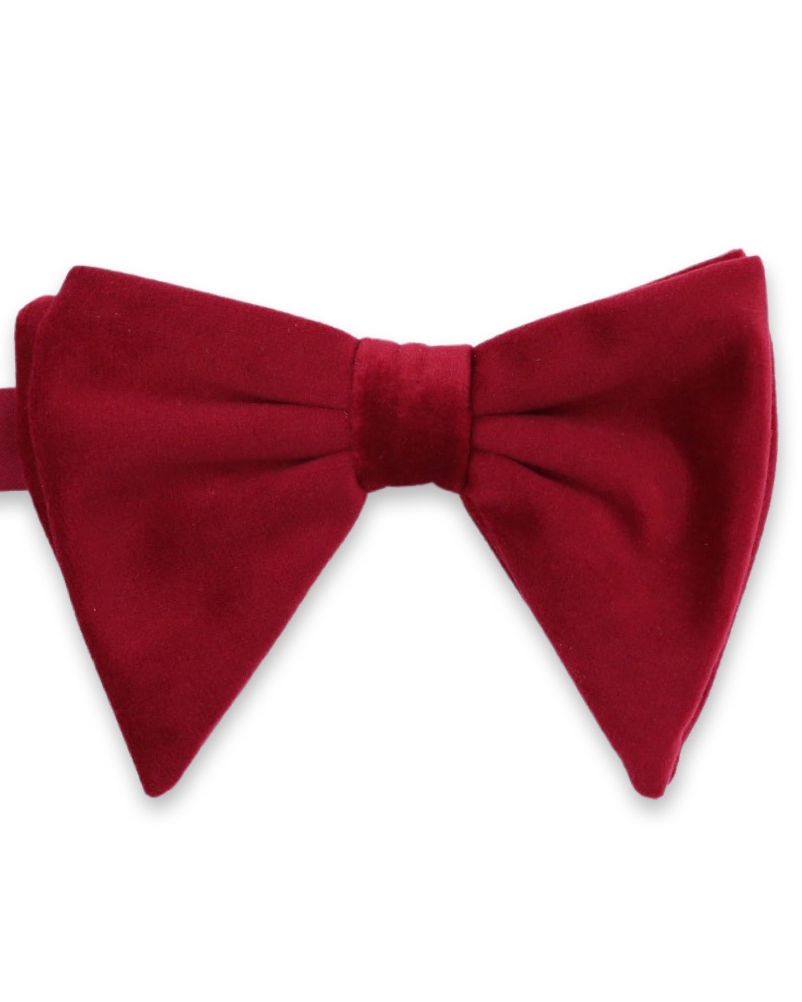 DÉCLIC Fluffy Velvet Bow Tie for Men & Women - Elegant Cerise Red Adjustable Necktie for Weddings, Parties & Formal Events