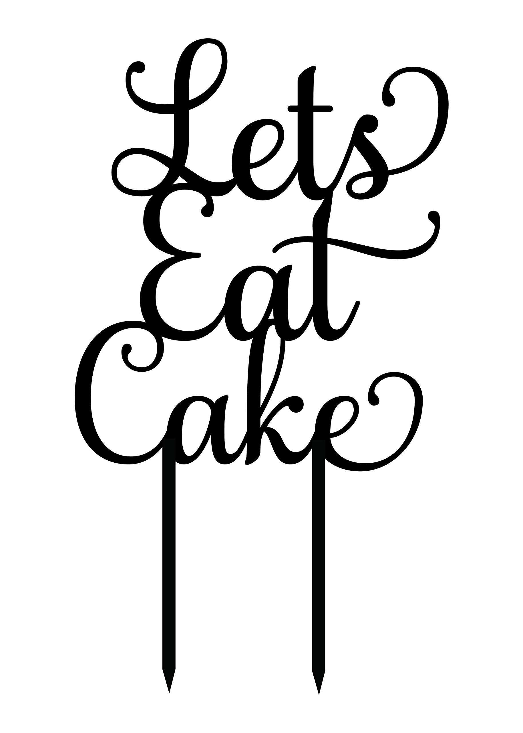 Printtoo 'Let's Eat Cake' Birthday Cake Topper - Brown Cake Decorations (5-7 Inches Wide) - Perfect for Birthday Parties, Wedding Cakes & Special Celebrations
