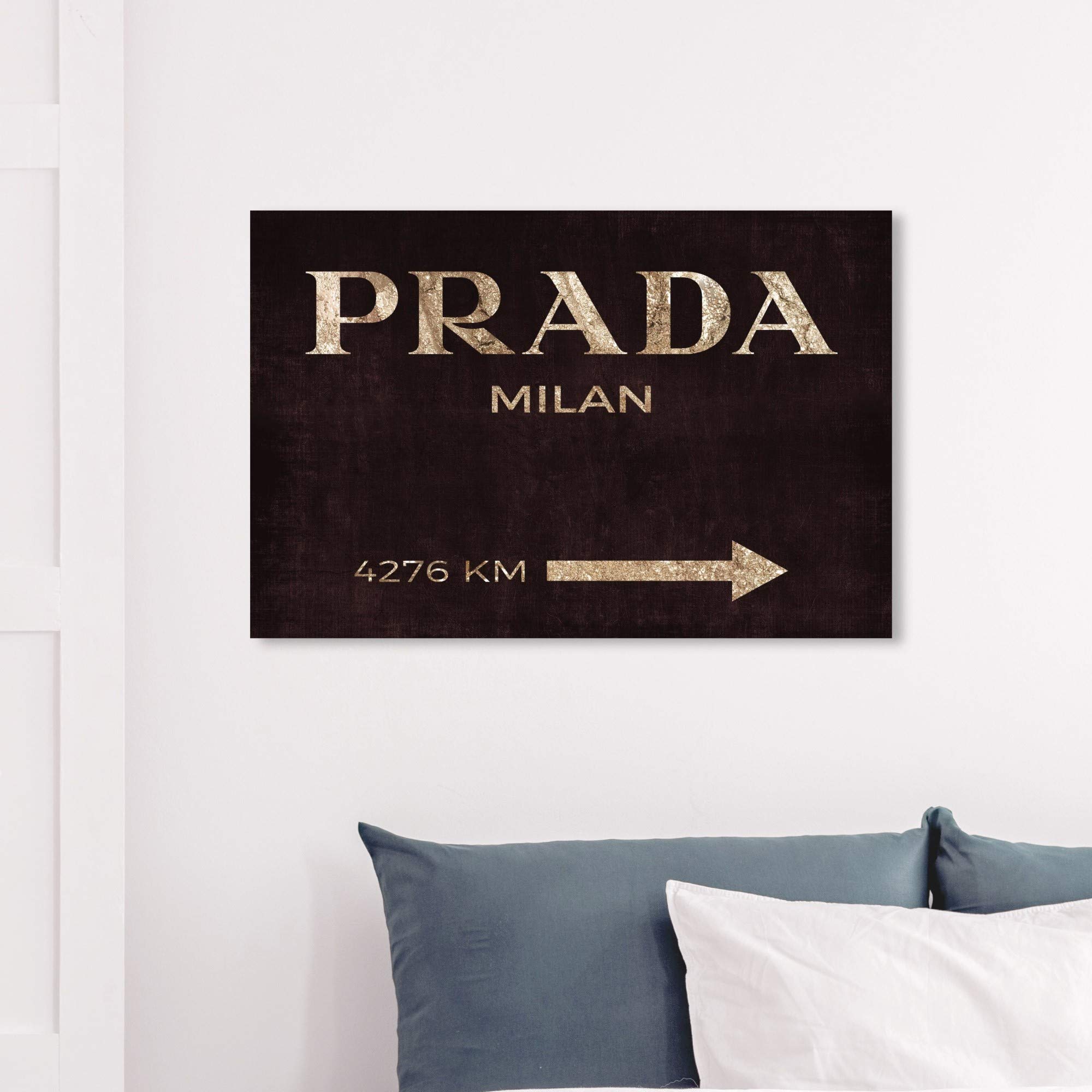 Oliver Gal Artist Co. 'Milan Chocolate and Brass' Fashion Glam Wall Art Canvas Print - 36x24 Inches Gold & Bronze Home Decor - Perfect for Living Room, Bedroom or Office Wall Decoration