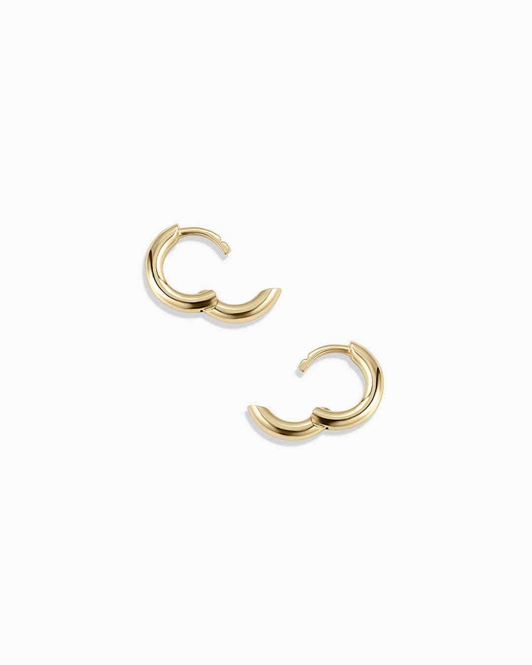 14K Gold Huggie Hoop Earrings for Women - Minimalist Everyday Studs for Work, Gym & Casual Wear