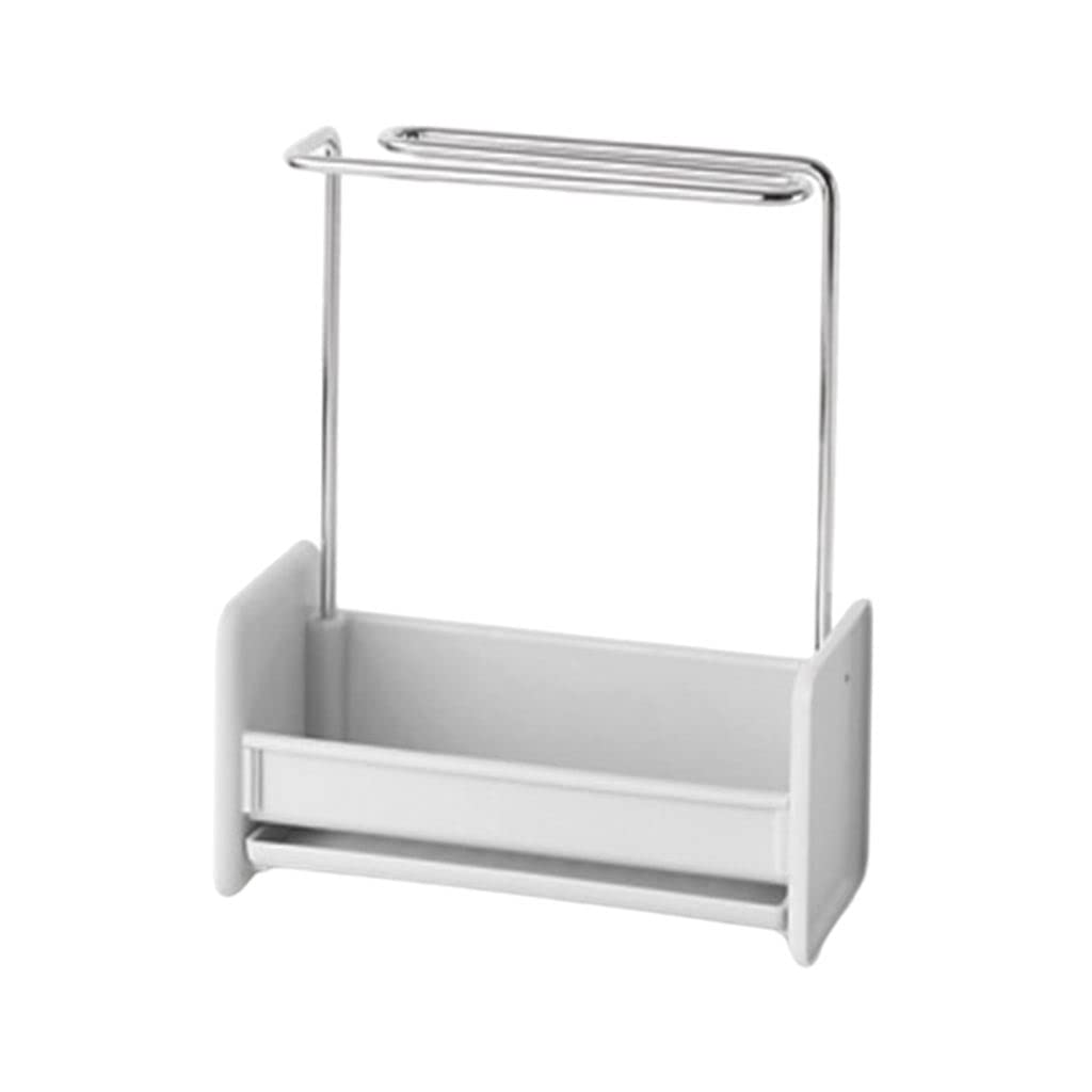 Baoblaze Kitchen Sink Organizer - Sponge Holder, Soap Dispenser & Towel Rack with Drain Tray | Countertop Storage for Sponges, Brushes & Cleaning Supplies | Perfect for Kitchen, Bathroom & Laundry Organization