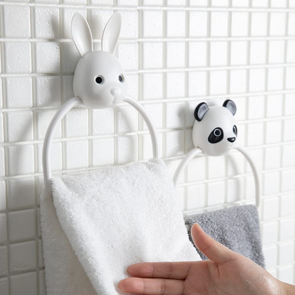 Baluue White ABS Bathroom Towel Ring - 1pc Wall Mounted Paper Towel Holder & Storage Rack for Bathroom, Kitchen, and Laundry Room Organization