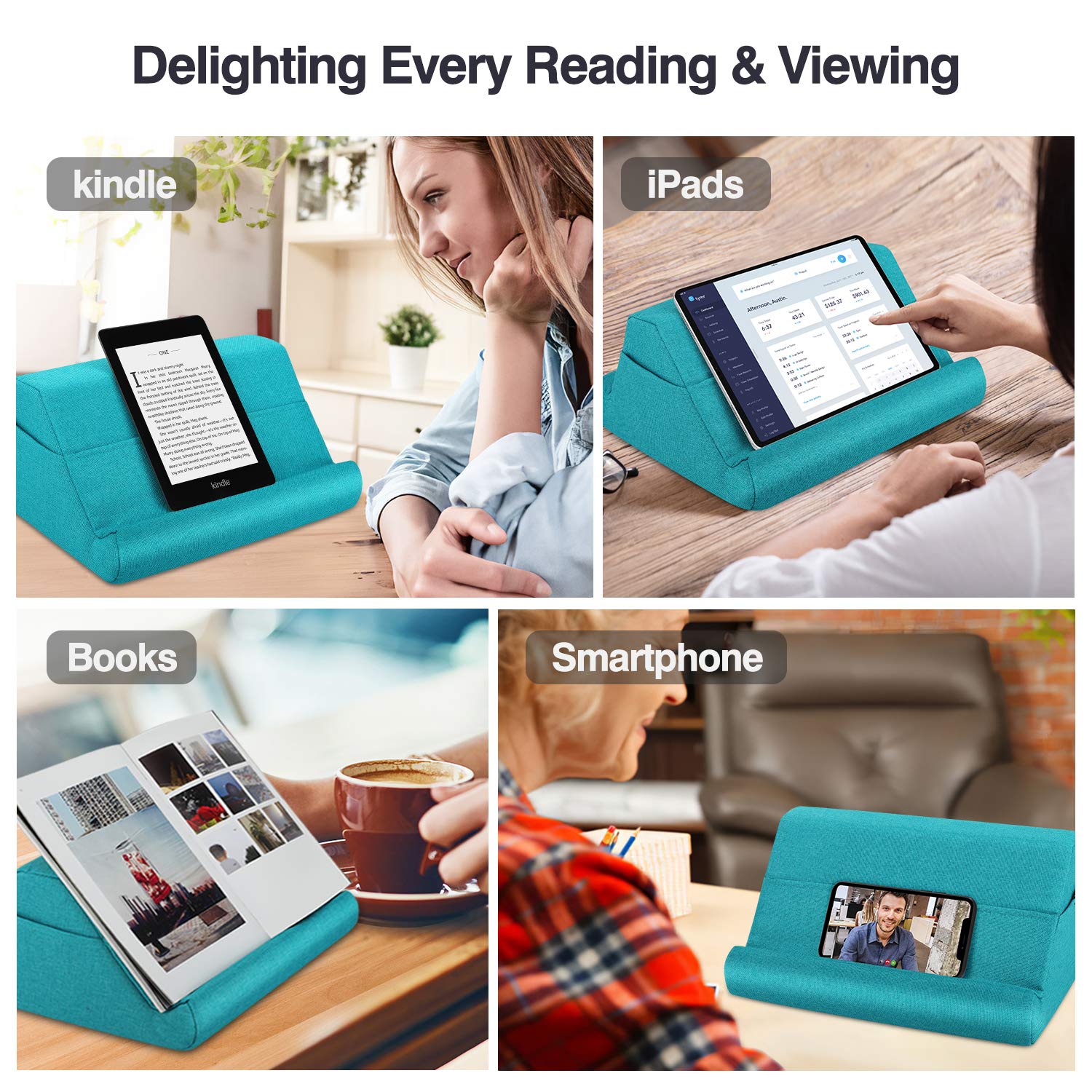 MoKo Tablet Pillow Holder - Multi-Angle Soft Stand for iPad 10.2