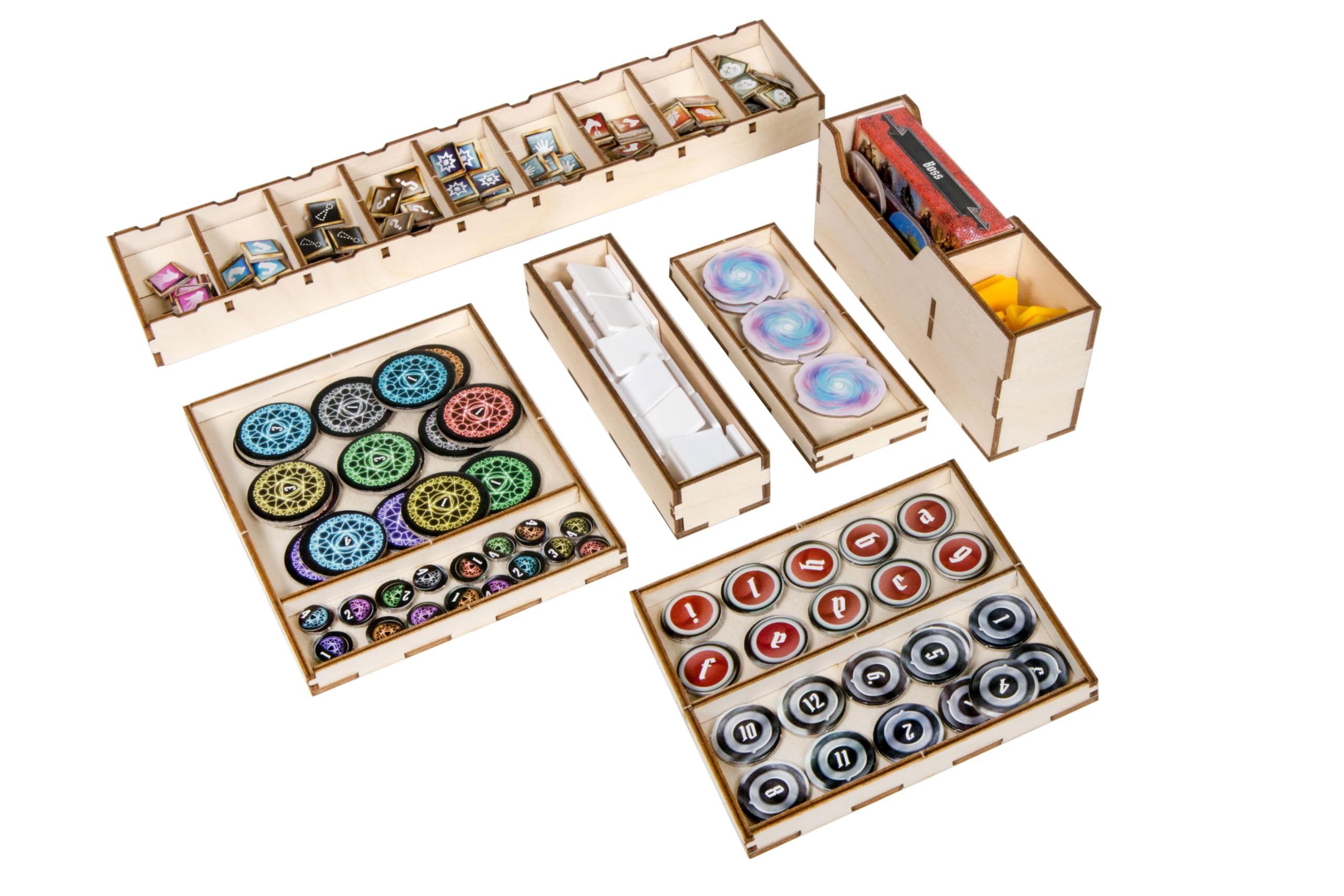 Premium Wooden Game Organizer for Gloomhaven - The Broken Token Storage Box with Custom Trays & Dividers | Perfect for Board Game Nights & Organized Gameplay