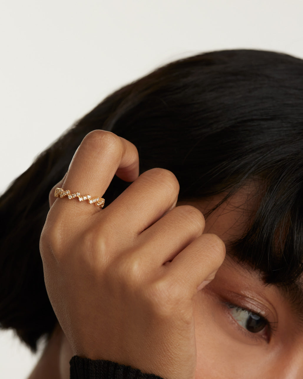 GRID 2 Gold Zipper Ring for Women - Trendy Fashion Jewelry Gift for Birthday, Anniversary & Everyday Wear