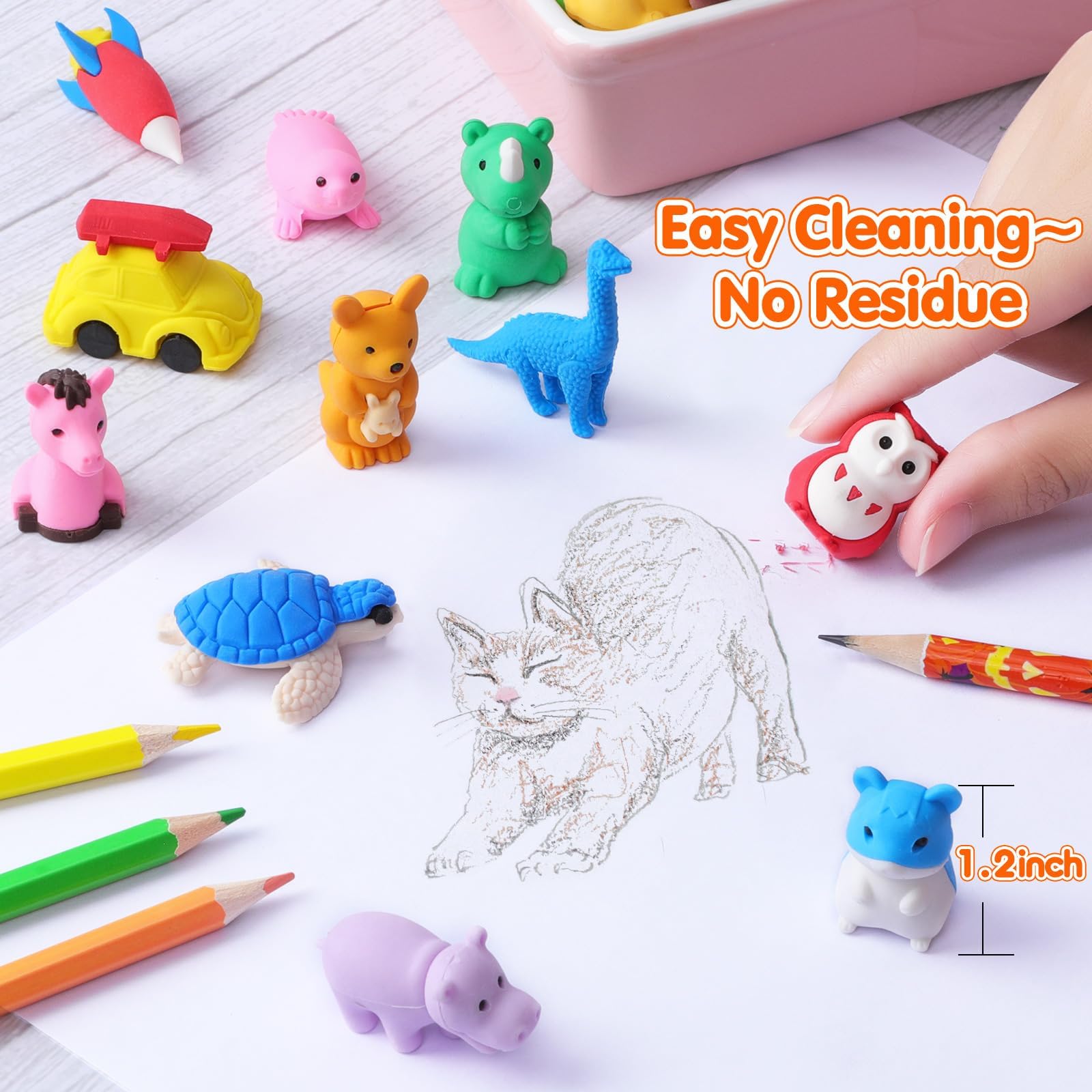 100-Pack 3D Animal Puzzle Erasers - Fun Take Apart Desk Pets for Kids, Bulk Classroom Prizes, Party Favors & School Supplies - Perfect for Treasure Boxes, Goodie Bags & Back-to-School Gifts (Random Styles) - Great for Learning, Playtime & Creative Fun