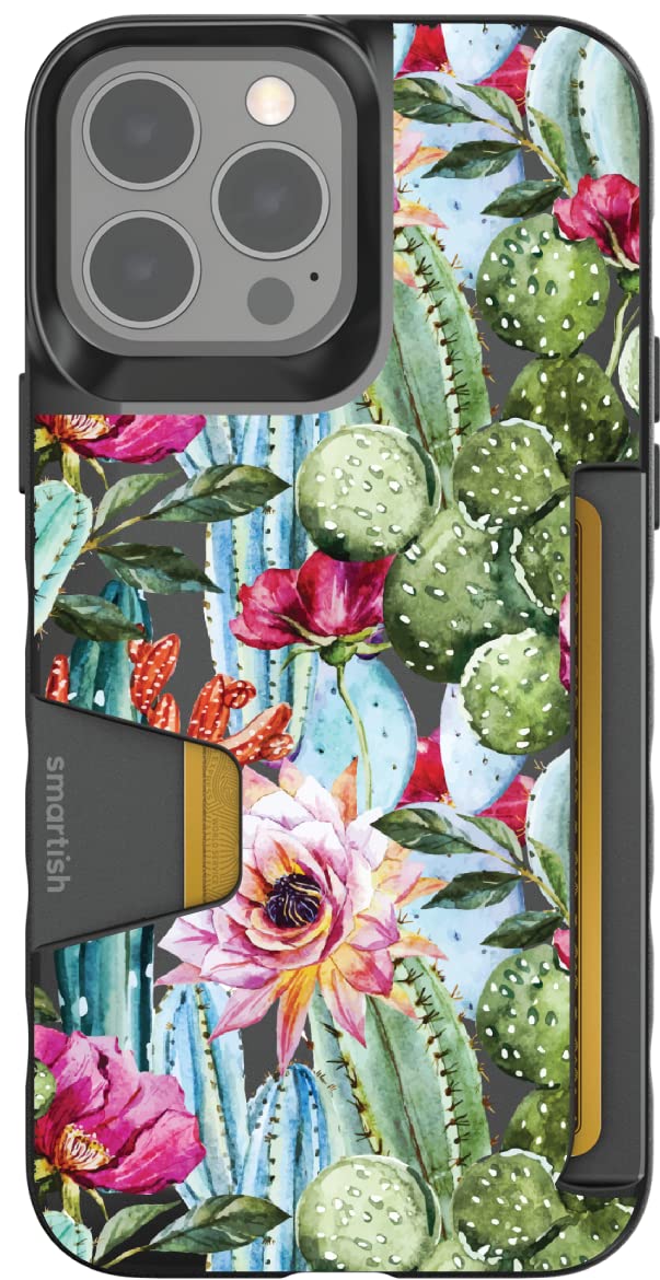 Smartish Desert Flower iPhone 13 Pro Max Wallet Case - Slim Protective Credit Card Holder with RFID Protection | Perfect for Everyday Use, Travel & Business (Fits iPhone 13 Pro Max)