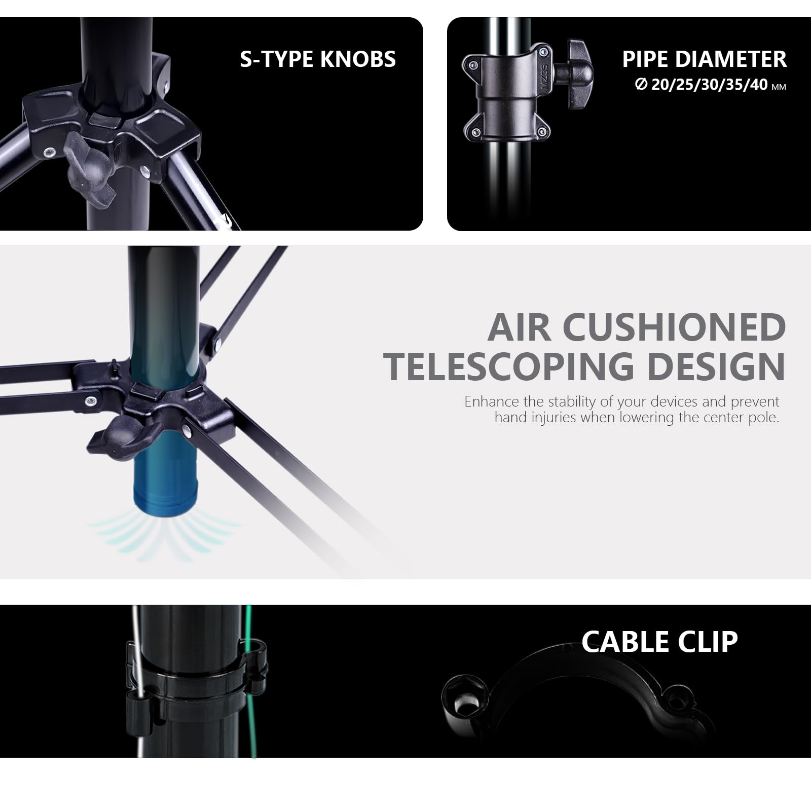 RAUBAY 16' Heavy Duty Professional Sky High Tripod - Extreme Tall Aluminum Alloy Video Camera Stand with Air-Cushioned Telescoping Legs & 1/4