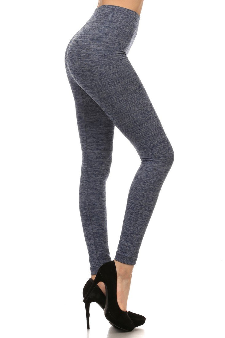 ICONOFLASH Women's Fleece Lined Space Dye Athletic Leggings - Warm Winter Workout Pants for Yoga, Running & Gym - High Waisted Stretchy Tights with Pockets