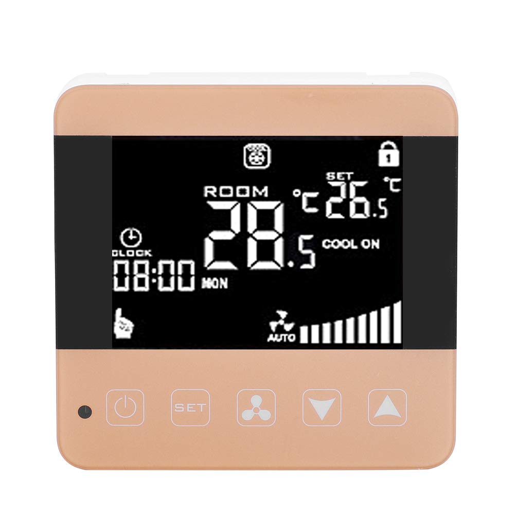 Digital LCD Thermostat for Central AC - Smart Temperature Controller (AC210-230V) for Home & Office