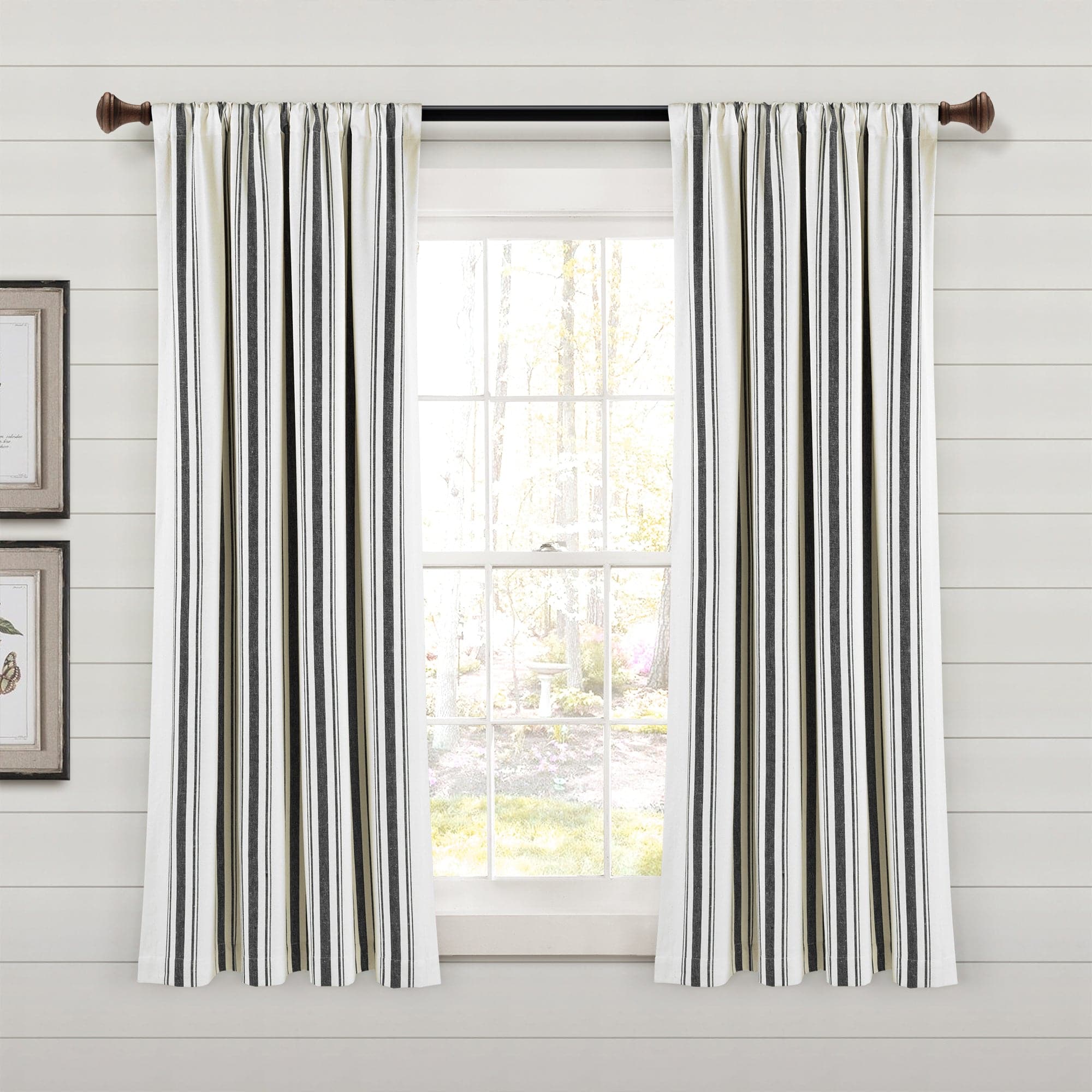 Farmhouse Stripe Yarn-Dyed Recycled Cotton Blend Window Curtain Panel Set - Blackout Thermal Insulated Drapes for Living Room, Bedroom & Nursery (2 Panels, 52x84 Inch) - Perfect for Rustic, Modern & Farmhouse Home Decor