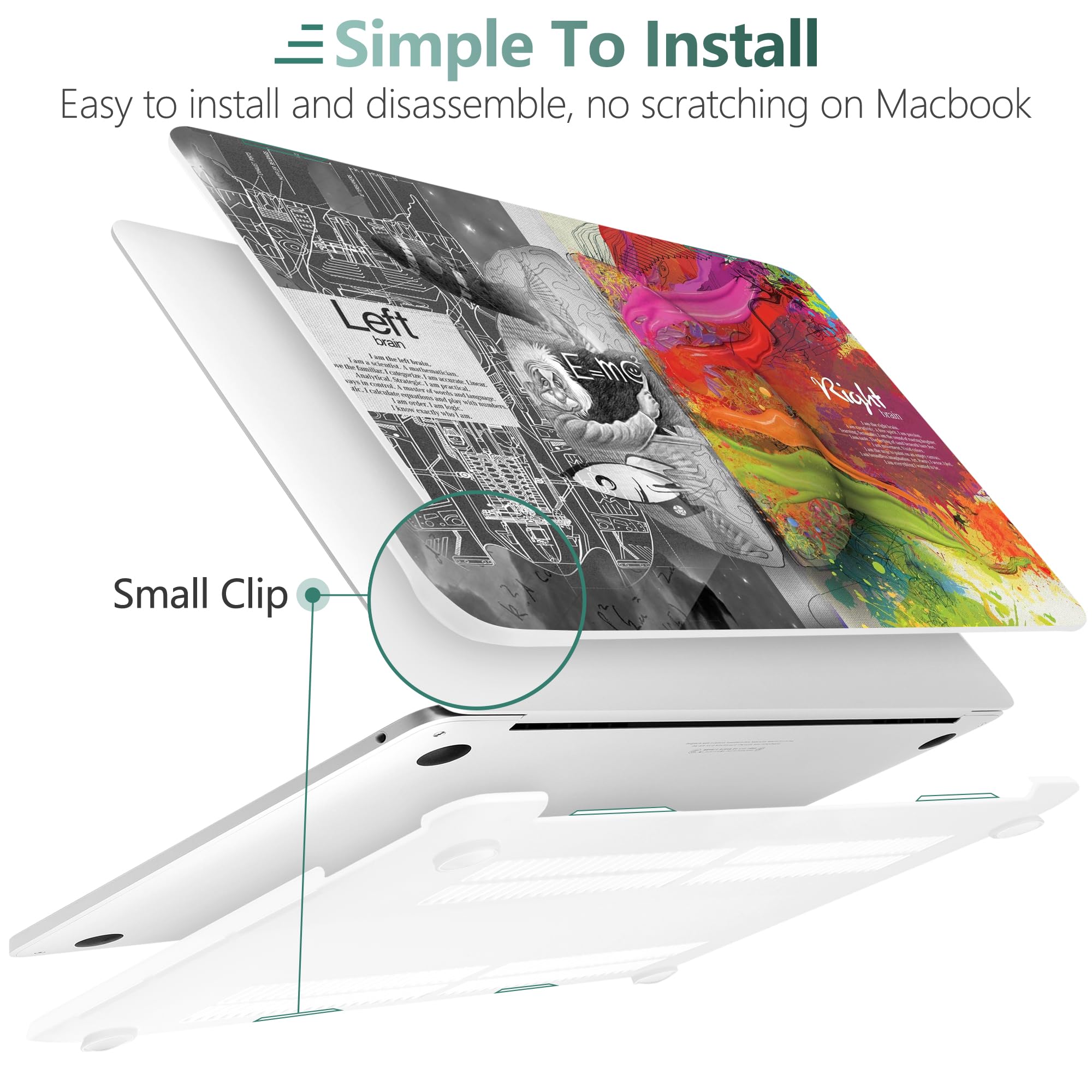 Dongke Hard Plastic Protective Case for MacBook Pro 13 inch (Model A2251/A2289, 2020 Release) - Compatible with Retina Display & Touch Bar, Fits Touch ID (Brain Design) - Perfect for Work, Travel, and Everyday Use