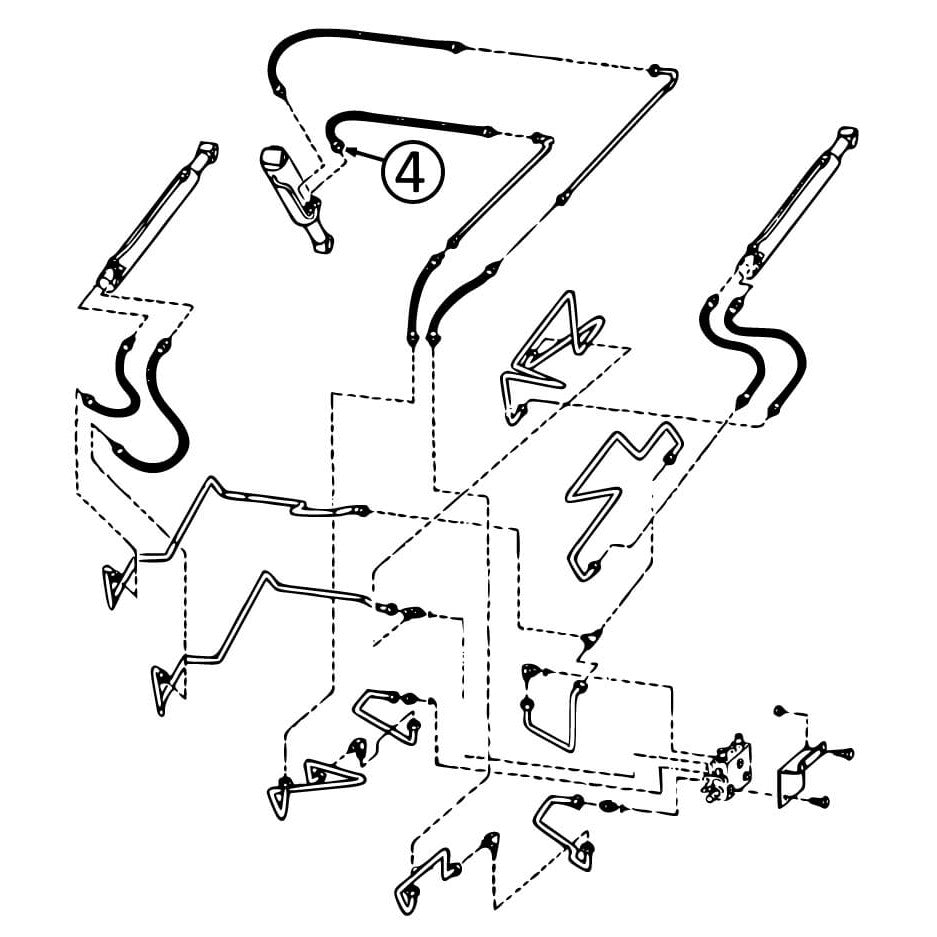 Bobcat 863 863C 863F 863G 864 Hydraulic Hose for Loader Bucket Tilt Cylinder Rod End #4 - Replacement Part for Skid Steer Loader Construction Equipment