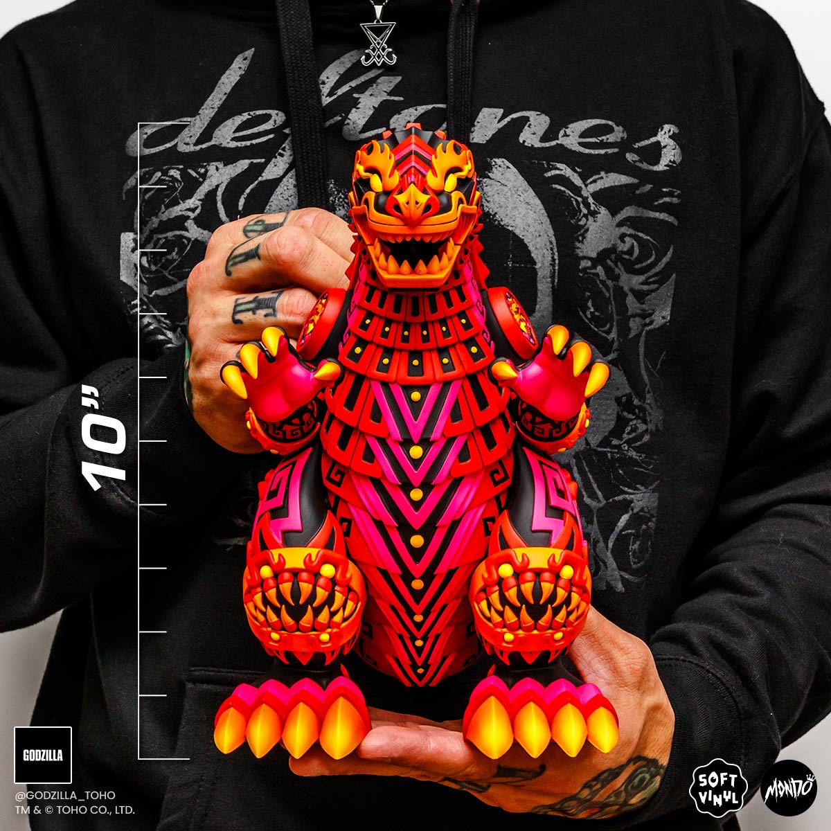 Godzilla Vinyl Designer Figure by Urban Aztec - Burning Variant Timed Edition - Collectible Toy for Anime Fans, Home Decor & Gift for Movie Lovers