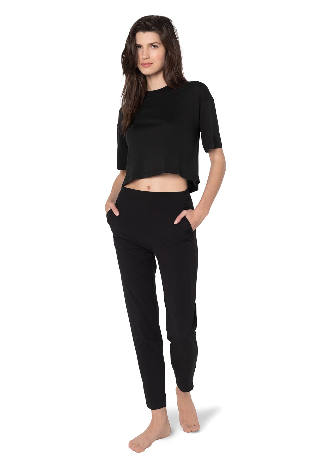 Pure & Simple Women’s Cropped T-Shirt - Soft Cotton Casual Tee for Summer | Perfect for Streetwear, Yoga & Everyday Outfits