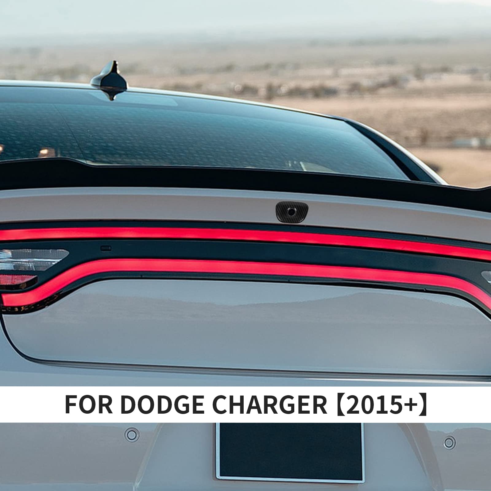 JWWY Dodge Charger Tailgate Camera Trim - Carbon Fiber Replacement for Dodge Charger 2015-2025 Models | Rear View Enhancement & Style Upgrade for Parking & Safety
