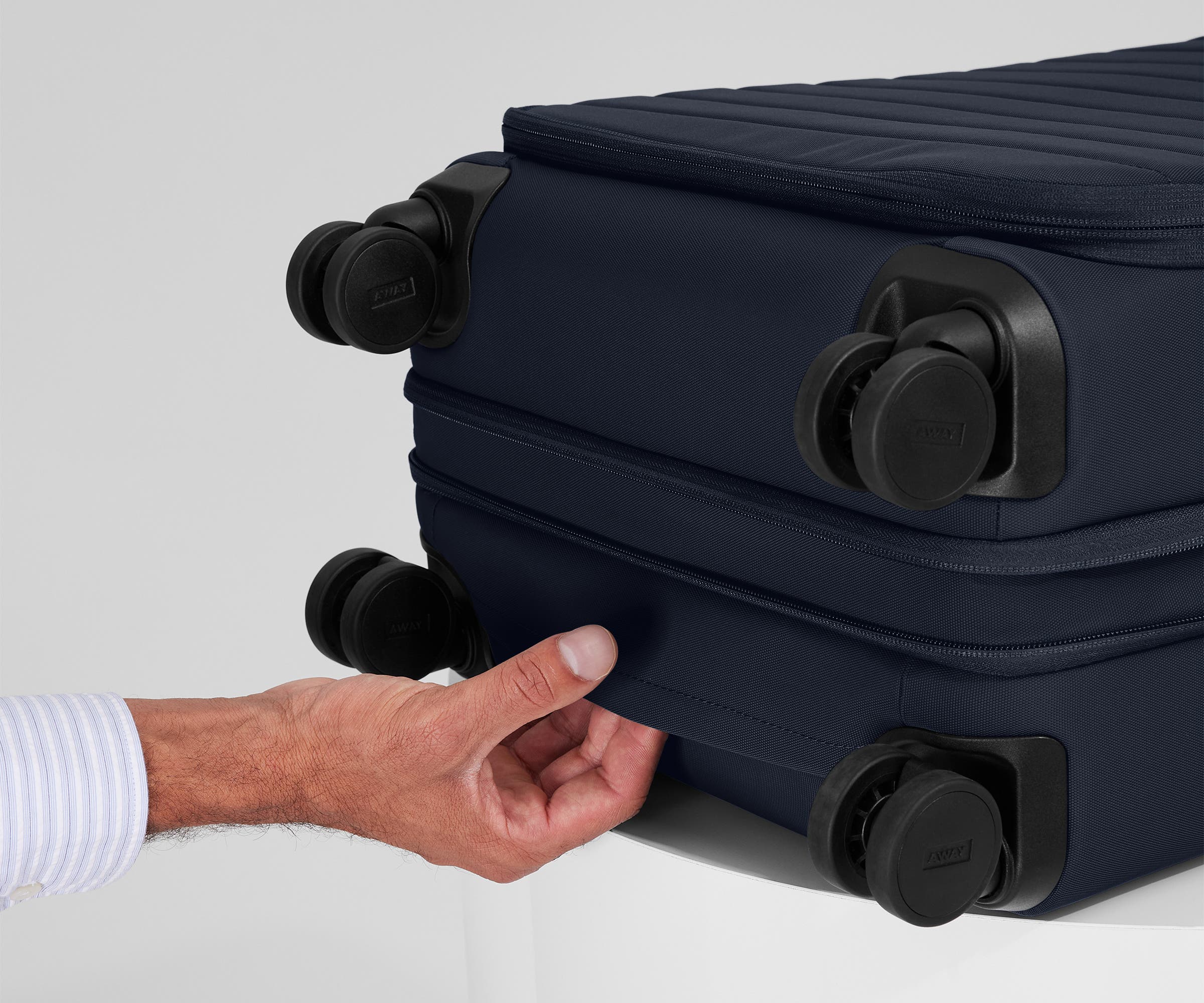Navy Blue Softside Bigger Carry On Luggage - Lightweight Expandable Suitcase for Travel, Business Trips & Weekend Getaways
