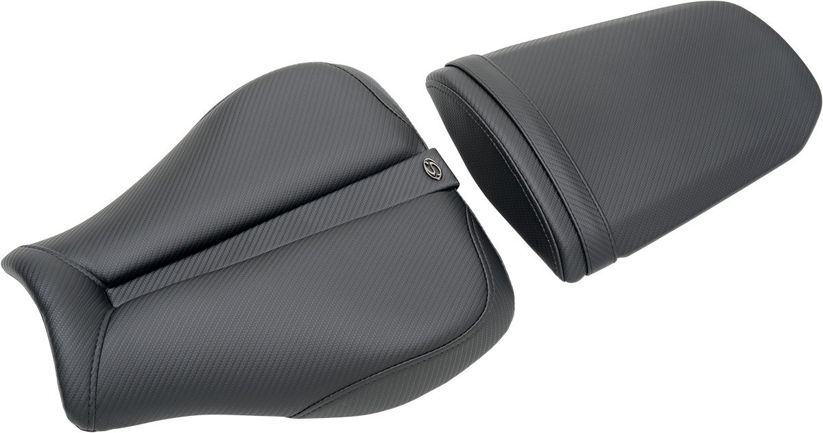 Saddlemen Track CF Gel Channel Solo Seat 0810-H011 - Comfort Motorcycle Seat for Harley, Honda, Yamaha - Perfect for Long Rides & Touring