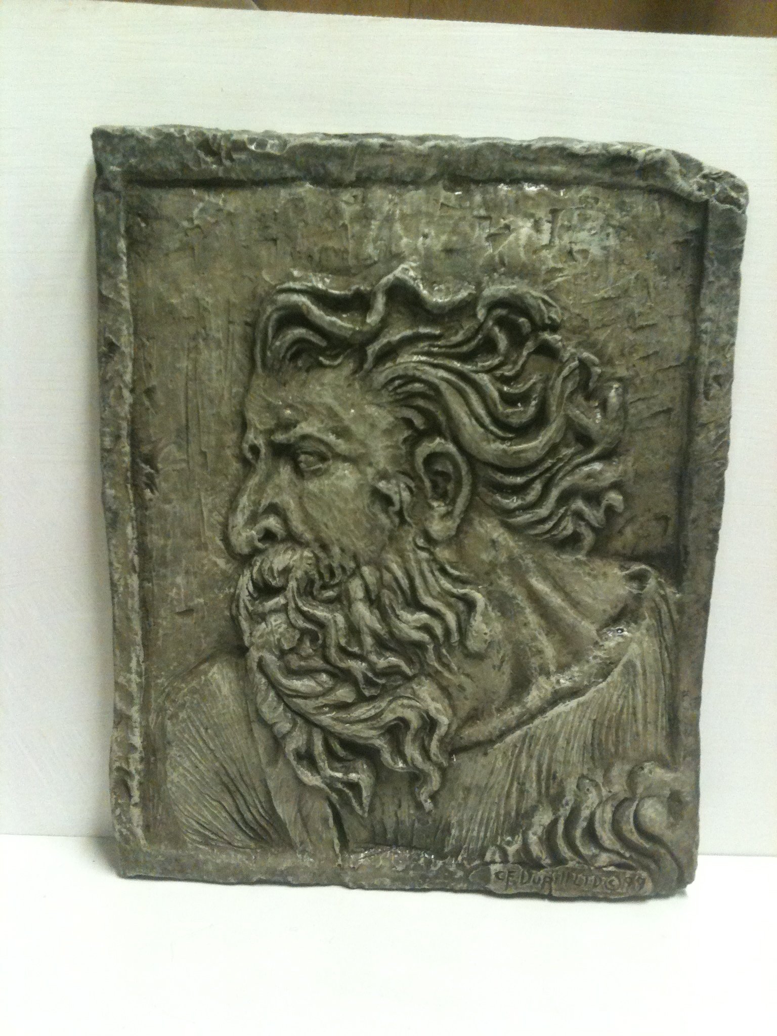 Religious Cast Stone Moses Relief Plaque - Sandstone & Shale Wall Art for Garden, Patio Decor - Inspirational Christian Gift for Christmas, Home, Church