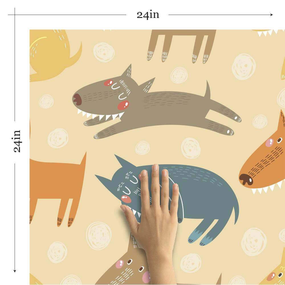 Brown and Tan Animal Print Baby Peel and Stick Removable Wallpaper - Self-Adhesive Nursery Decor for Kids Room, Bedroom, Playroom & Dorm - Easy to Install & Remove (4100)