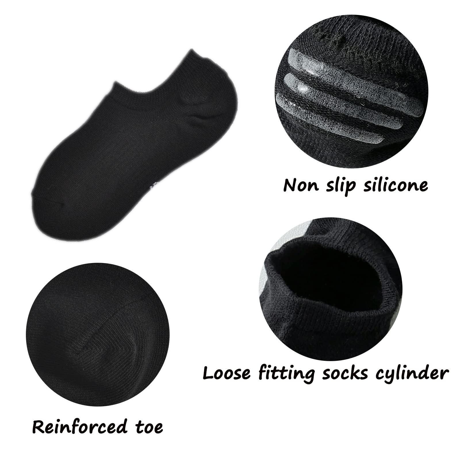 10 Pairs Boys & Girls No Show Socks - Soft Cotton Low Cut Non Slip Toddler Socks for School, Sports & Everyday Wear