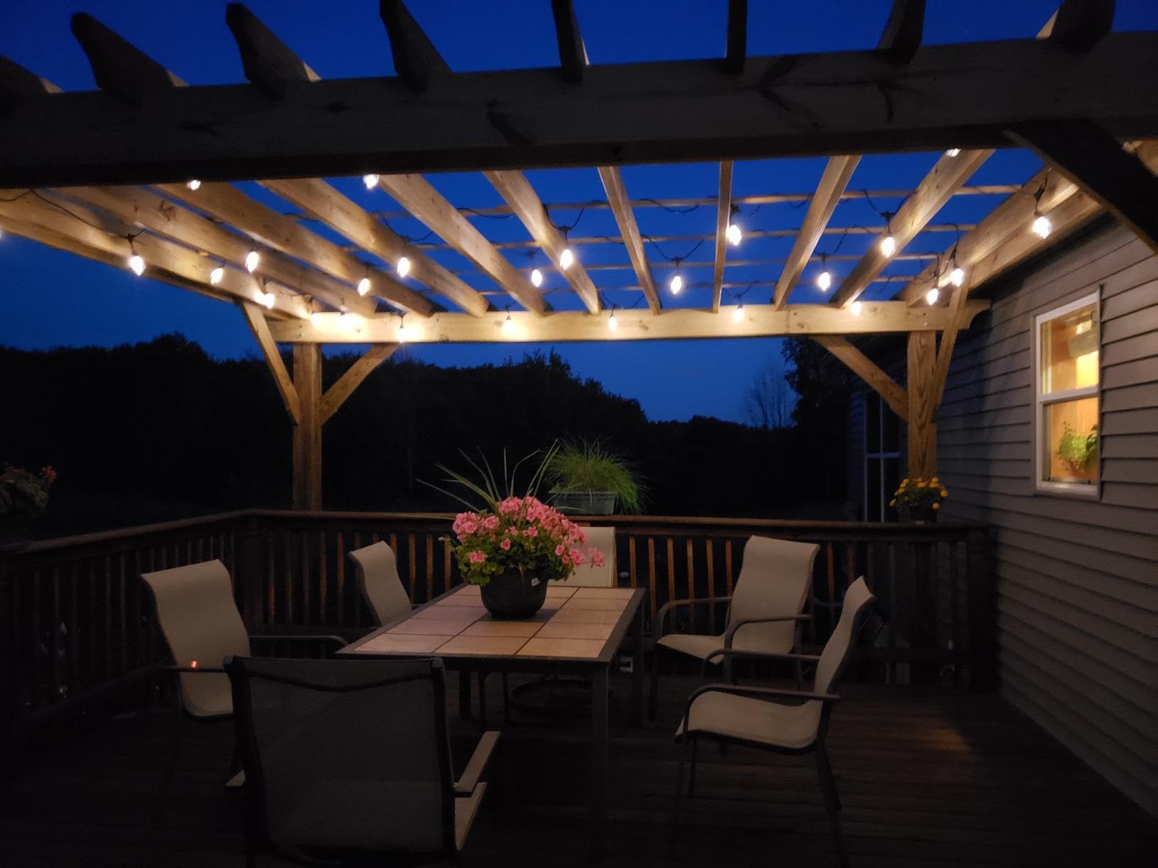 Brightech Ambience Pro Solar Powered Outdoor String Lights - 27 ft Commercial Grade Waterproof LED Patio Lights with 12 Shatterproof Edison Bulbs, 1W Soft White for Garden, Backyard, Deck, Porch & Outdoor Parties